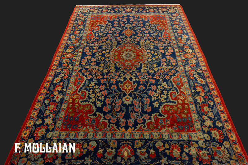 Small Antique Persian Kashan (Manchester) Rug n°:73502028